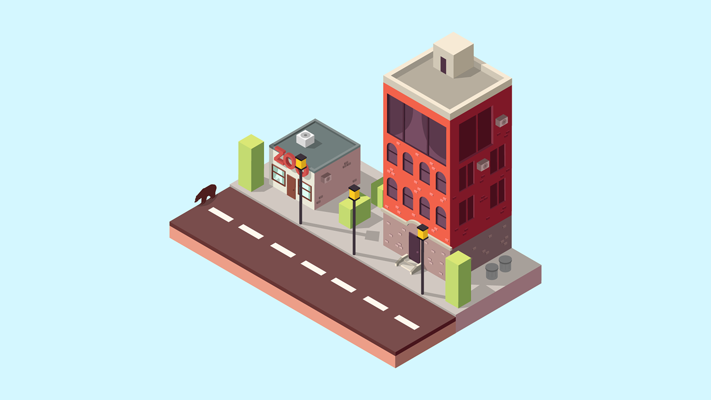 Street adobe illustrator Isometric Art Isometric street isometric