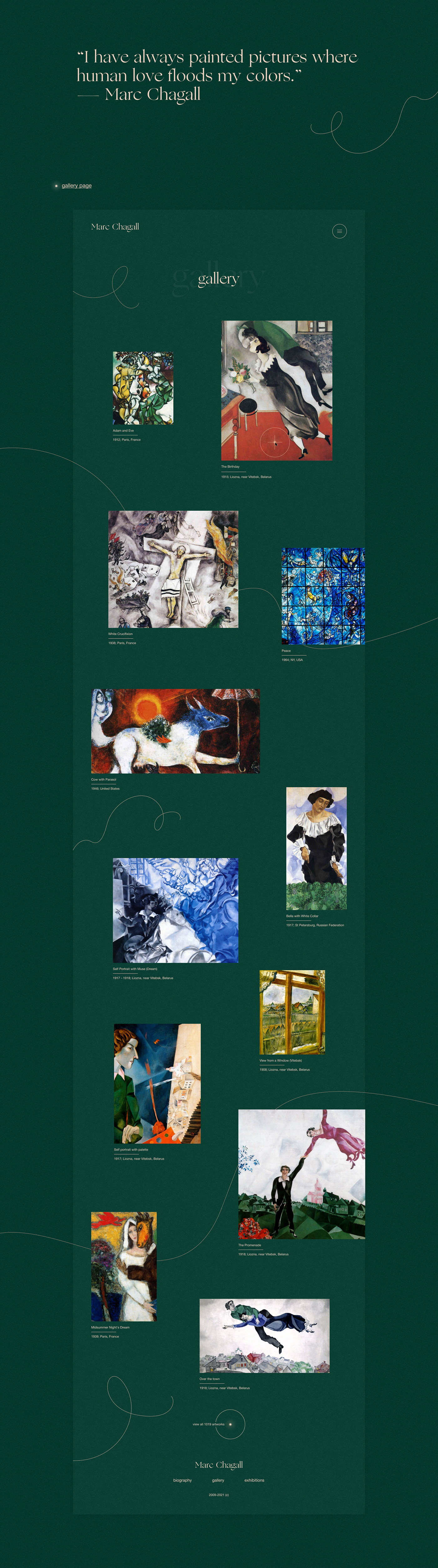 art artist biography Marc Chagall UI ux Web Web Design  web site painter