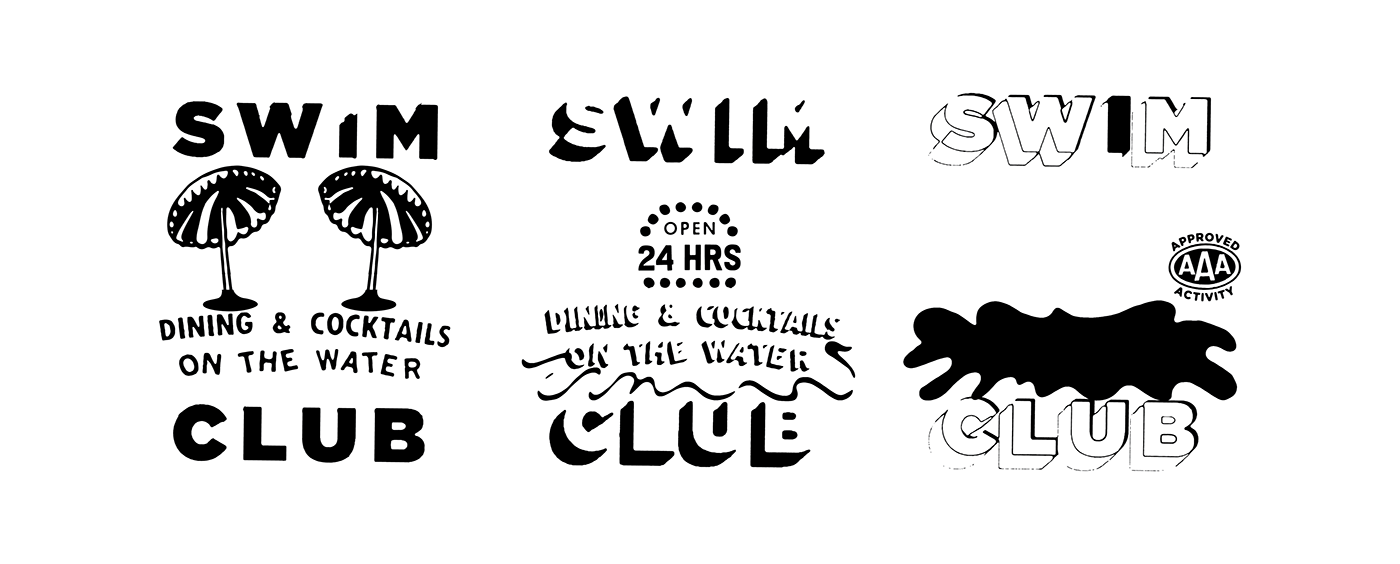 custom type design lettering Pool summer typography  