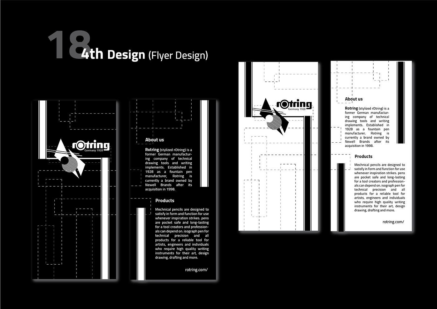 design graphic Advertising  black and white flyers flyers design Packaging packaging design Rotring graphic design 