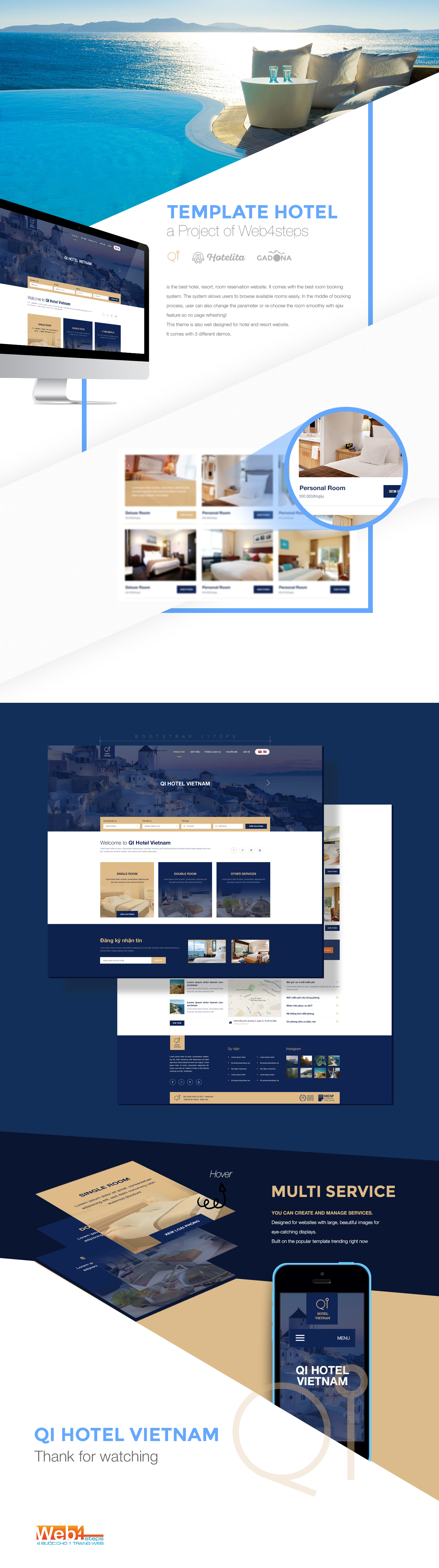 UI ux design template Theme hote resort Room Reservation Website Booking Room