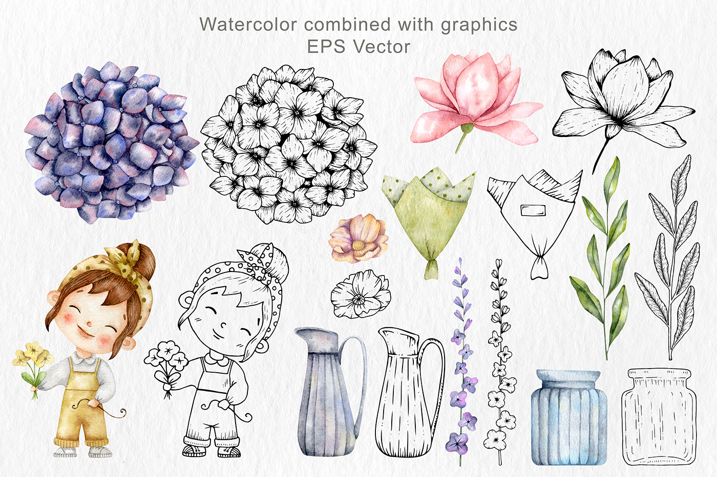 ILLUSTRATION  Drawing  cartoon watercolor artwork flower florist Flower Shop design Bouquet