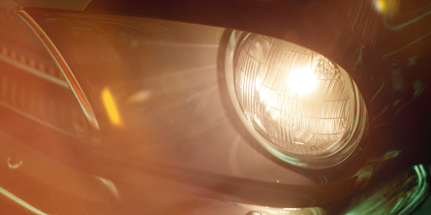 3d render of the classic Ford Mustang headlight 