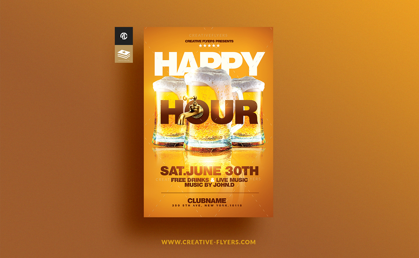 Happy Hour Flyer Template On Behance