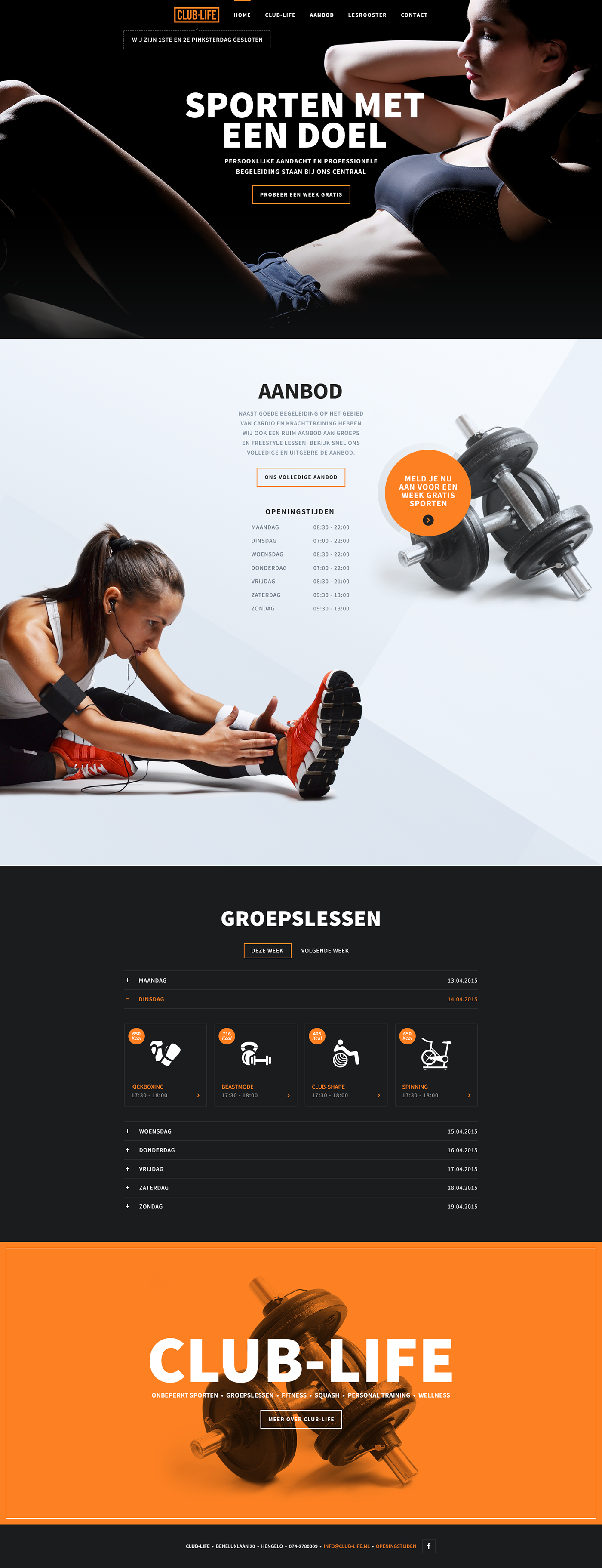 gym sport Web black orange fitness design
