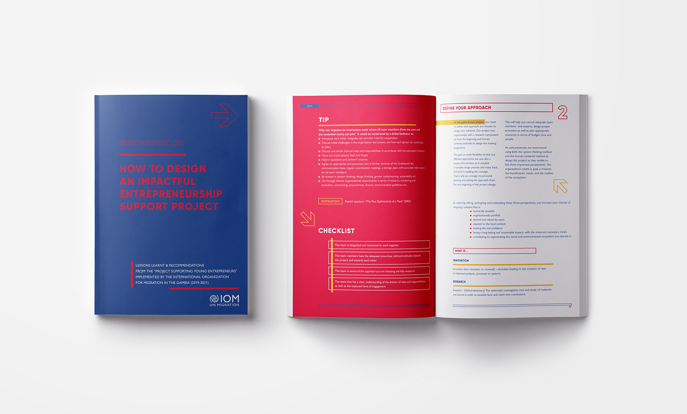 enterpeneurship Guide Guidebook iom Layout Layout Design NGO print publication UN migration