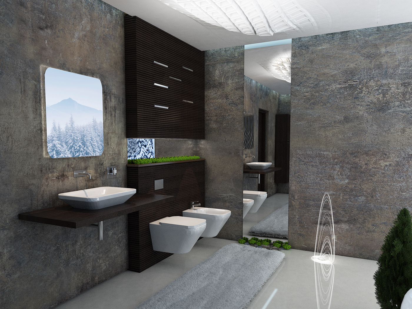 bathroom Interior design Render visualisation architecture winter art parametric Grasshopper