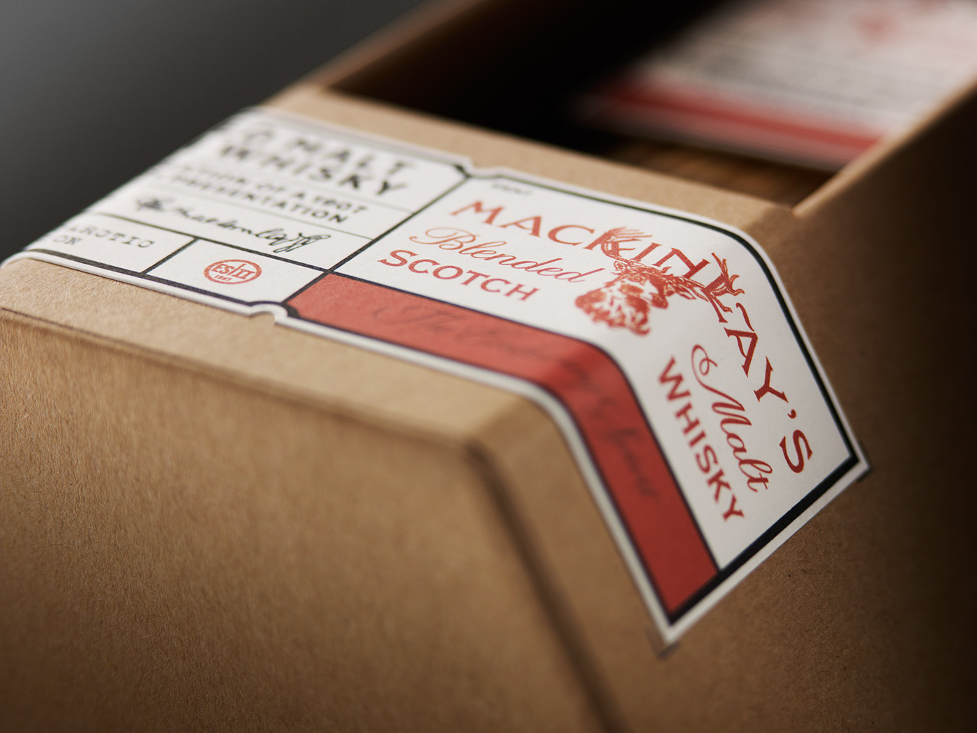 Whiskey Label box stacking 35mm maps straw carboard vintage type stamp die-cut hologram seal hexogon