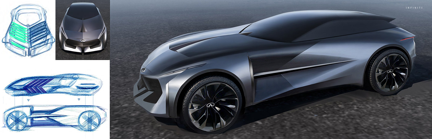 3D car cardesign concept design Inifniti sketches suv