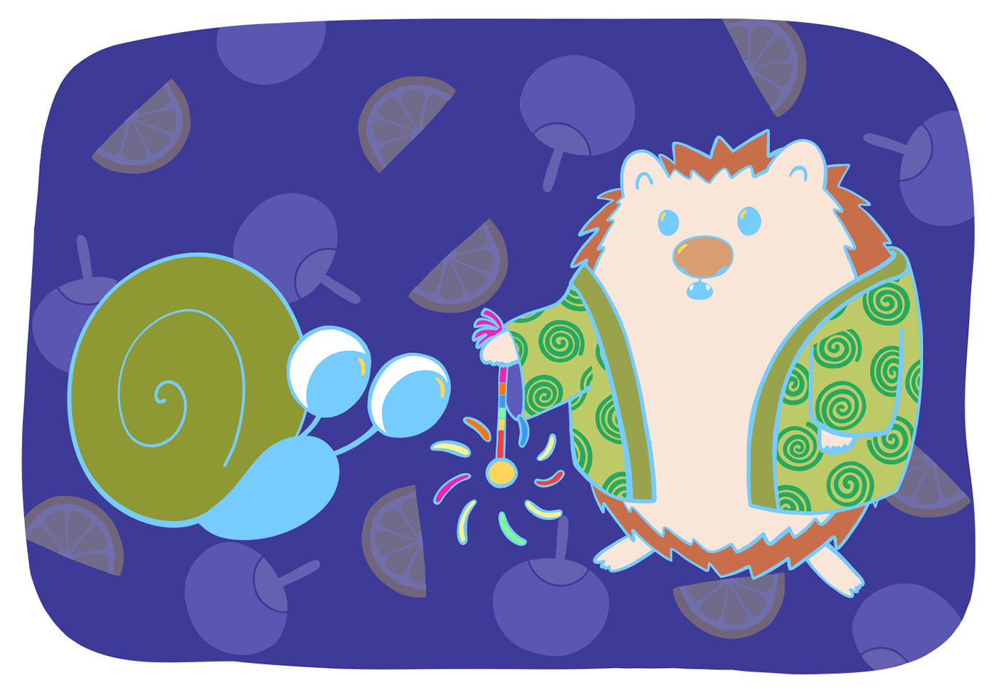 Hedgehog season ハリネズミ 季節 japan animal snail カタツムリ