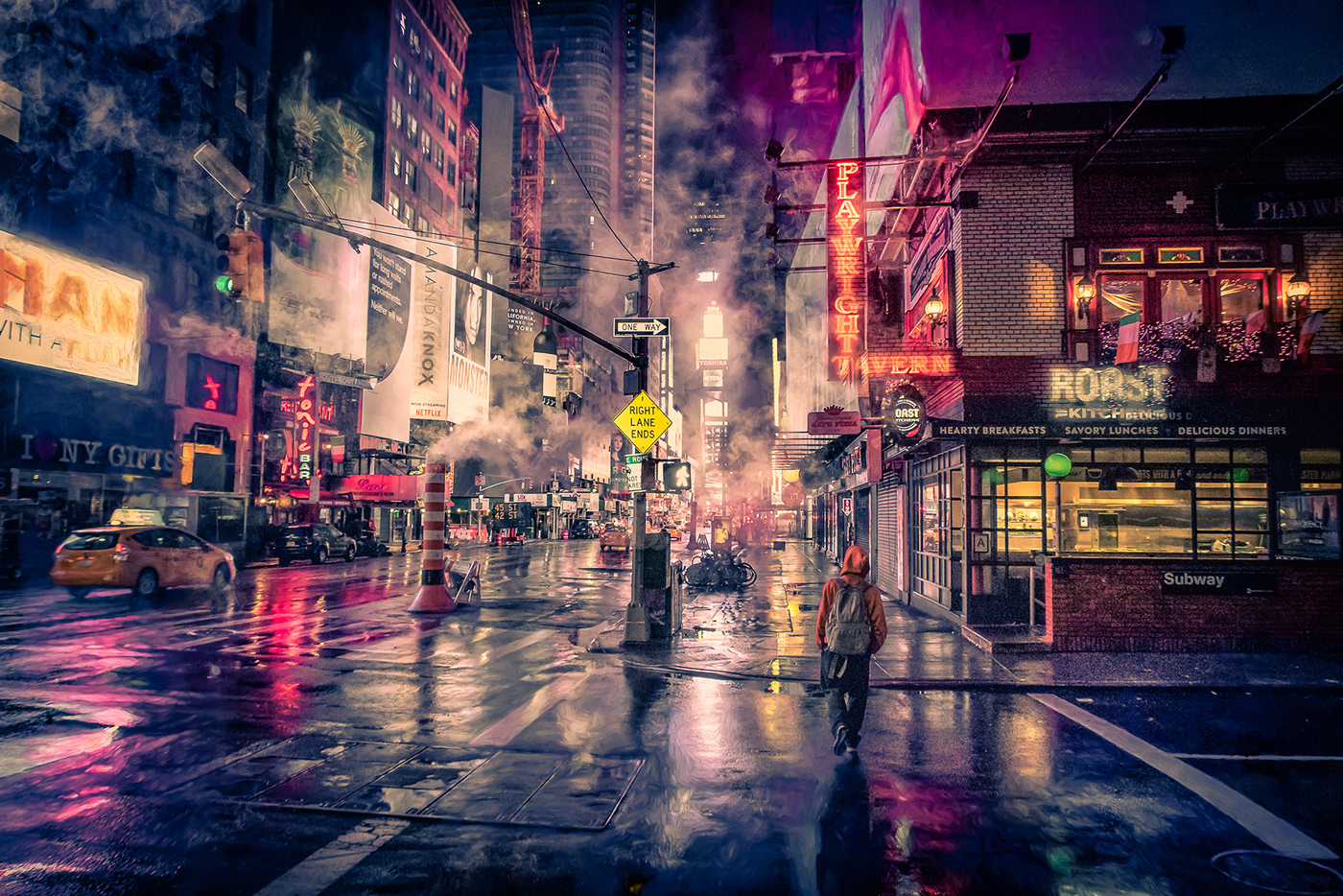 color Editing  editorial Moody night nyc Photography  retouching  street photography stteet