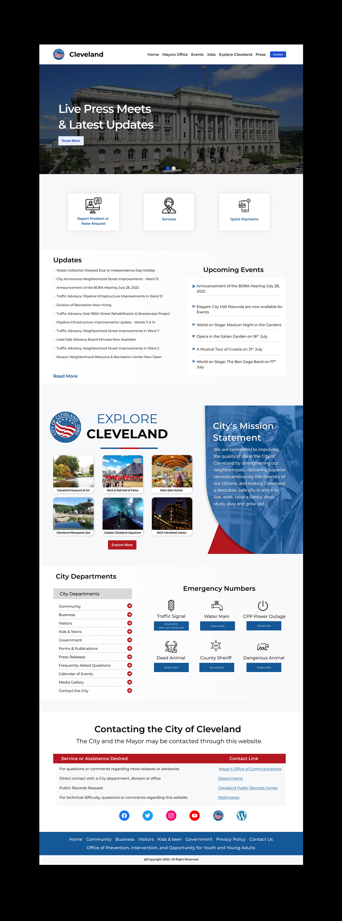 Cleveland cleveland website design user interface UX UI ux ui case study UX UI DESign Website Design website redesign website revamp Website User Interface