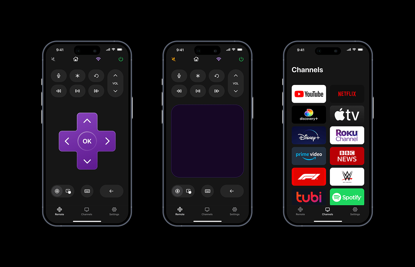 remote roku Mobile app ux/ui tv Remote Control RC