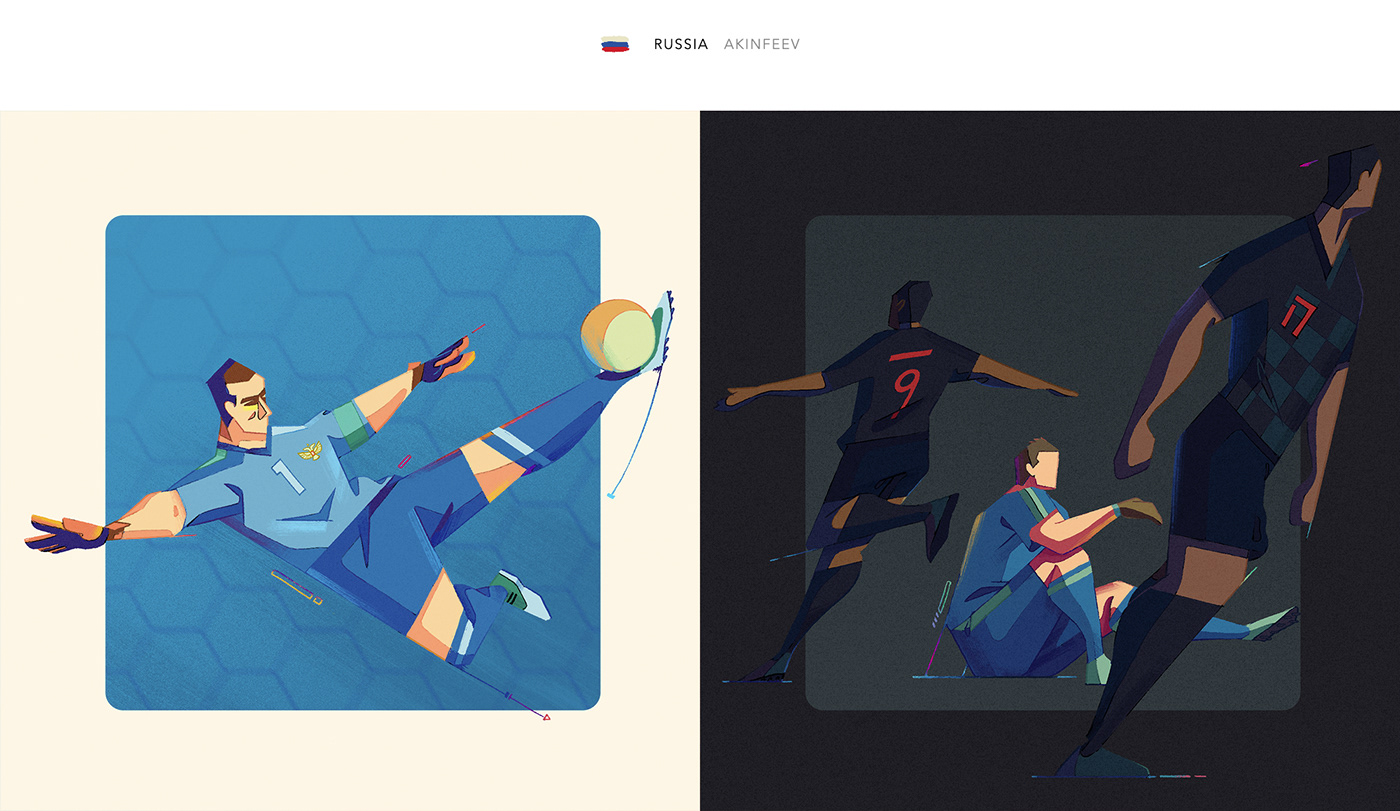 ILLUSTRATION  football WorldCup soccer Character design champion Drawing  FIFA Russia