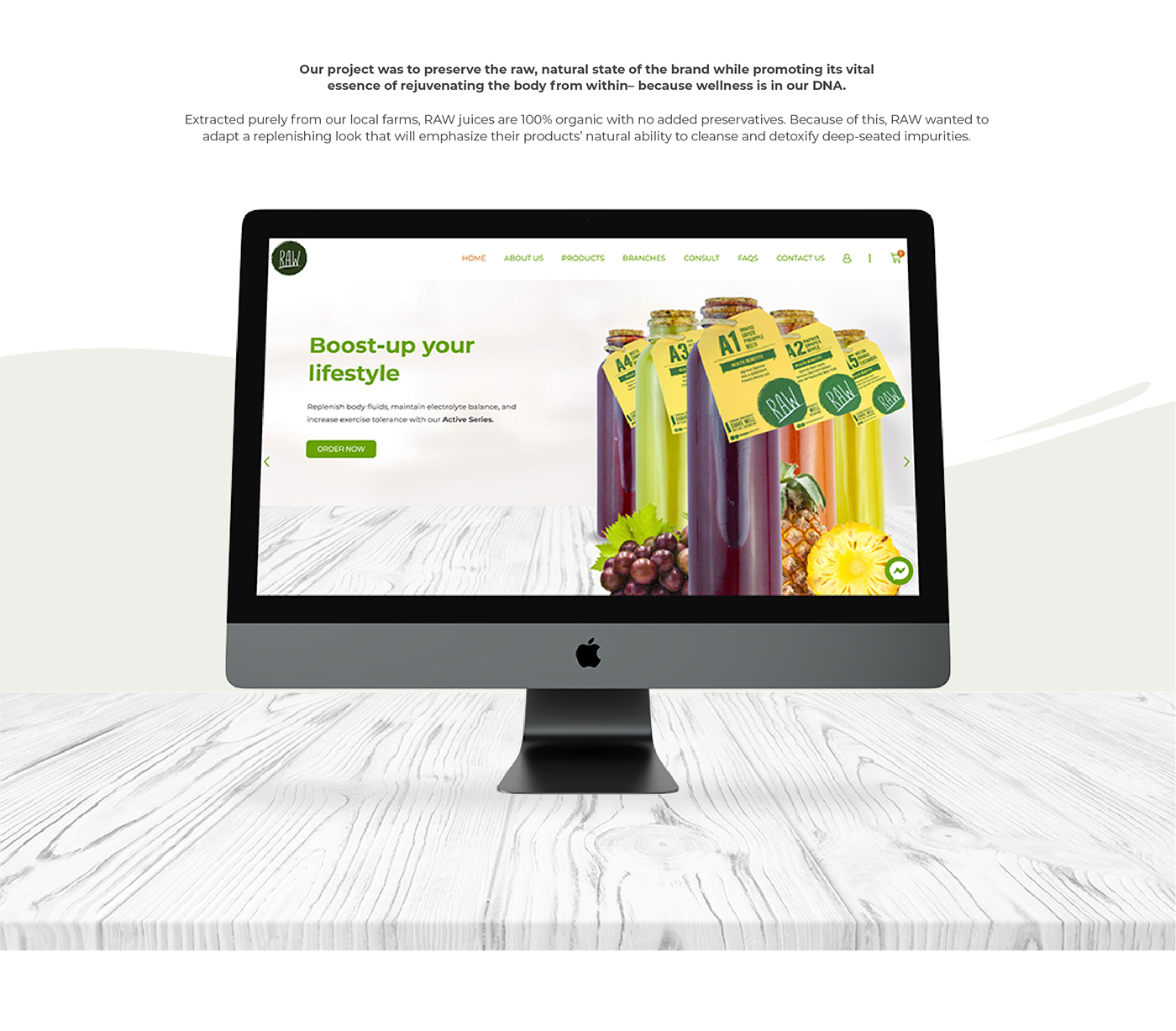 Website Website Design healthy natural nutritious rejuvenating raw juice organic replenish