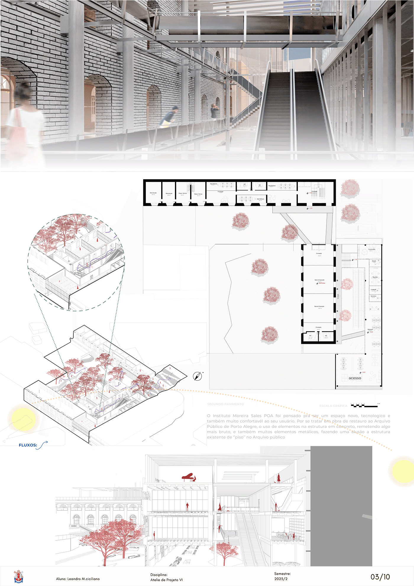 projeto ARQUITETURA Render corona 3ds max instituto architecture visualization exterior modern