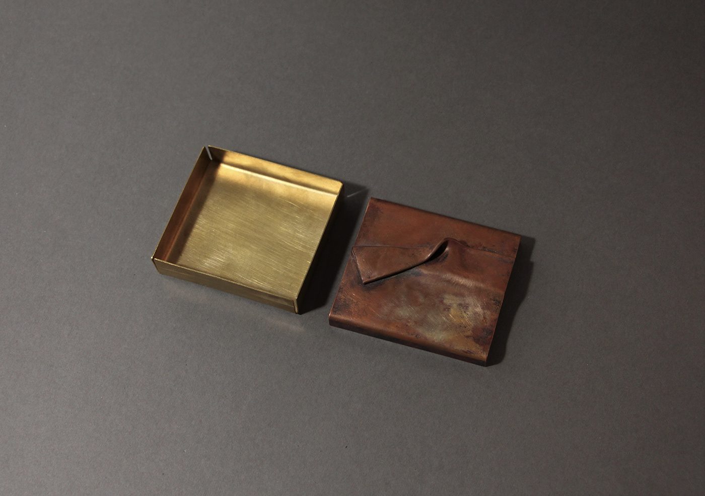box brass copper fold foldforming handmade metal metalwork object Technique