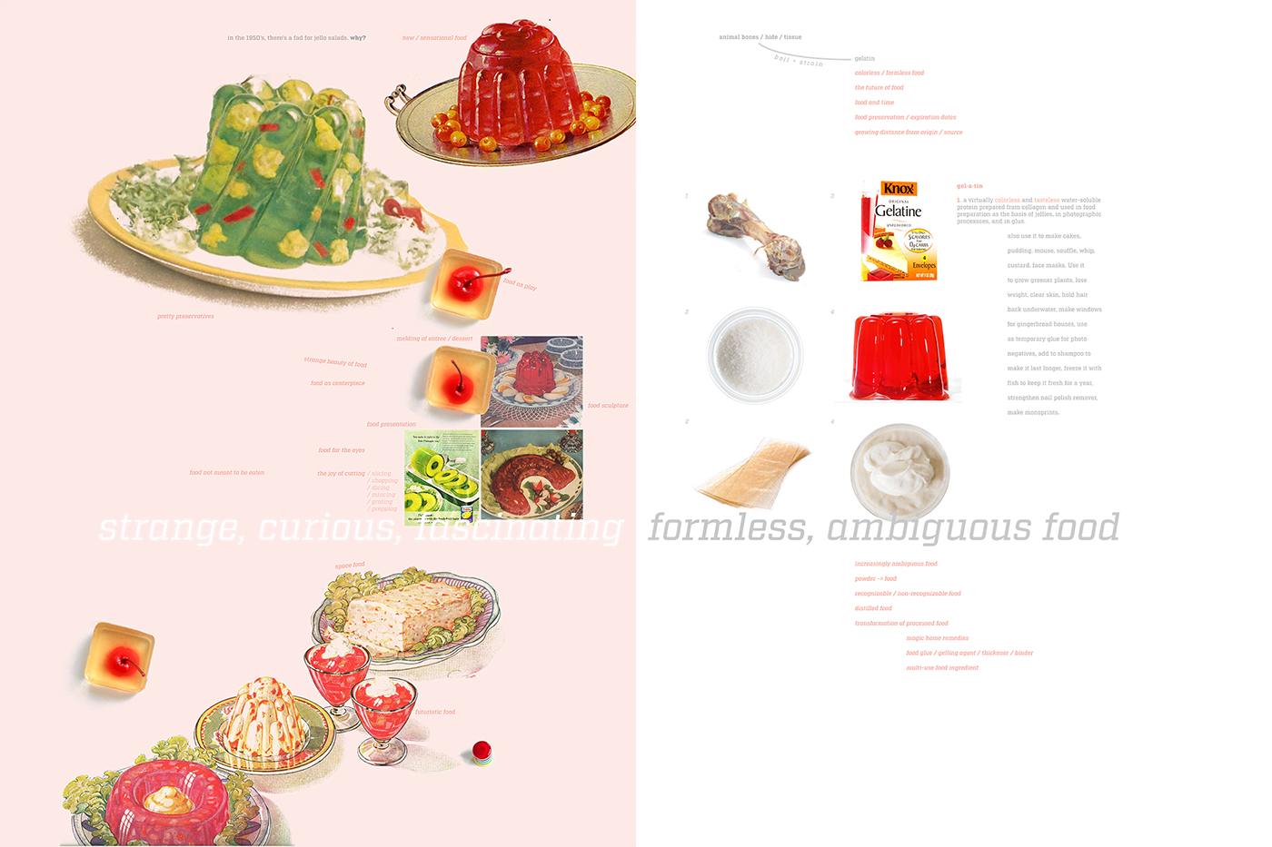 Adobe Portfolio Gelatin poster Food  sides strange pink