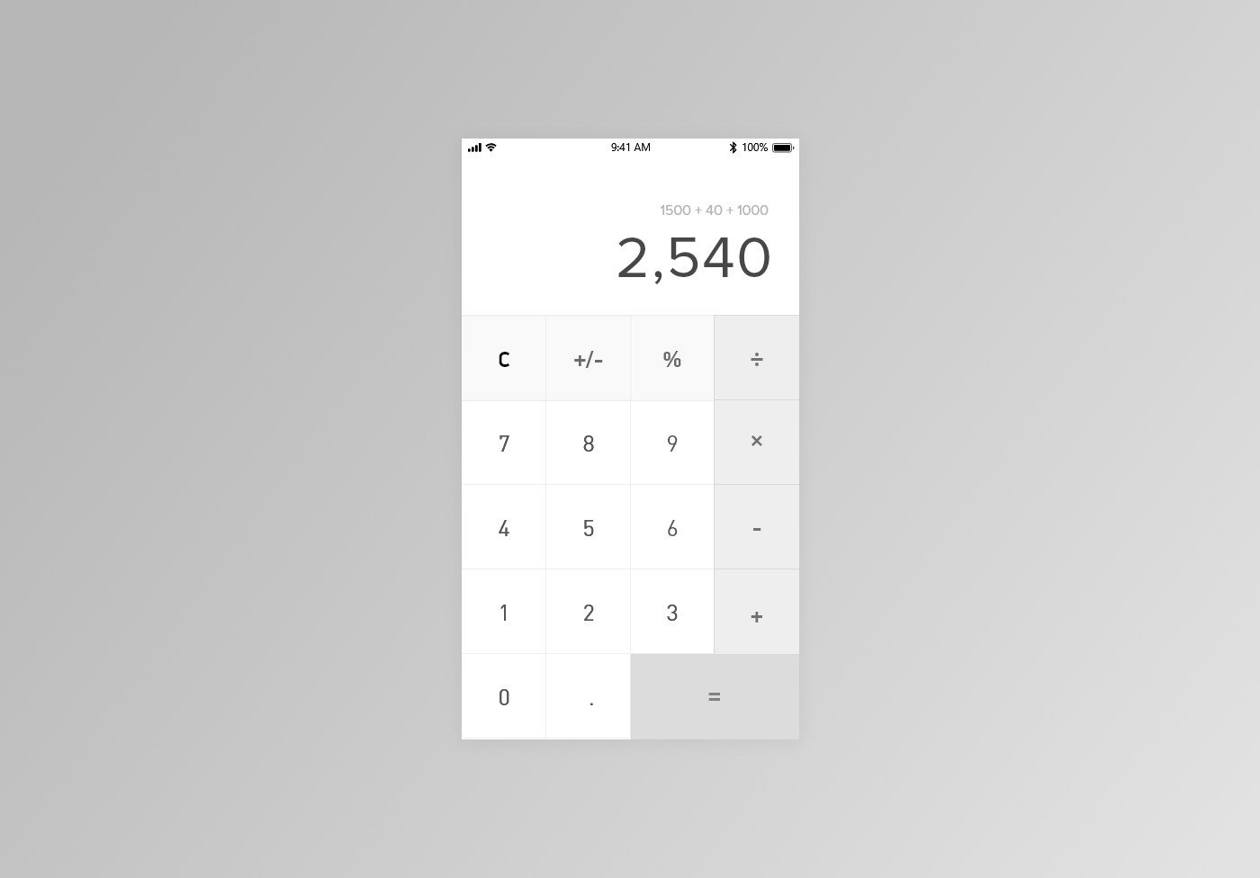 calculator UI/UX DailyUI minimalistic greyscale