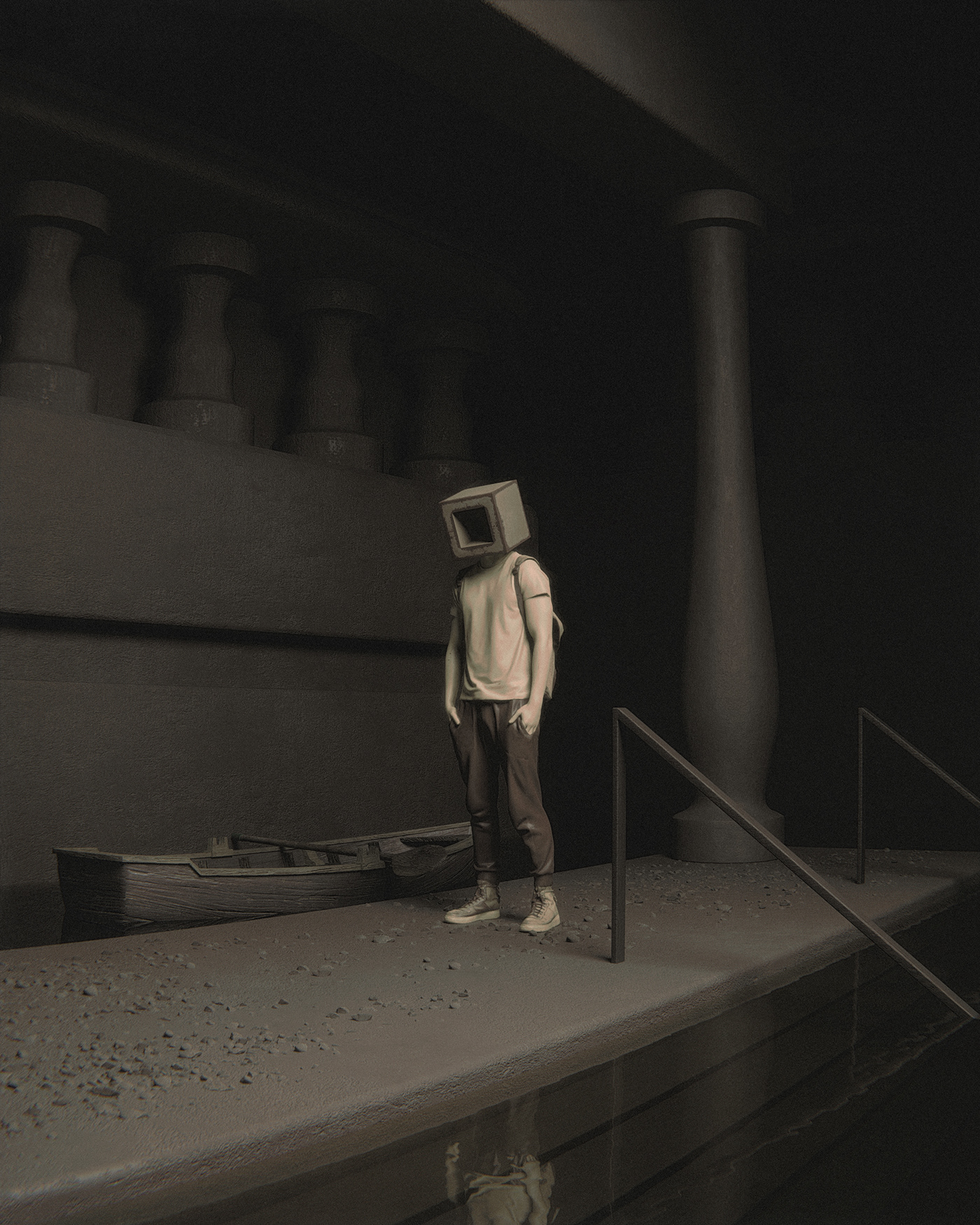 dark mood lighting concept surreal 3D Render Digital Art  art surrealism