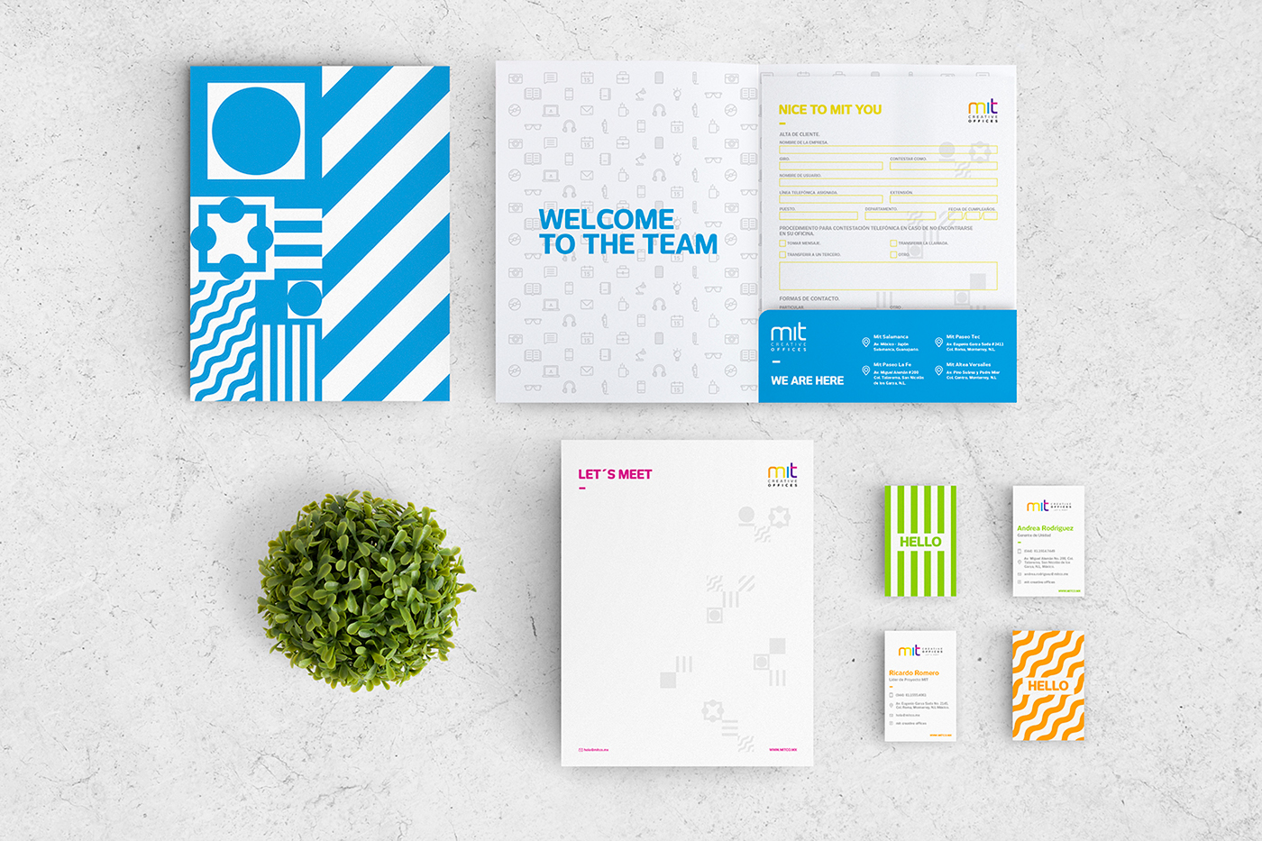 branding  Patterns Dynamic mexico brand identity offices cowork modern colorful