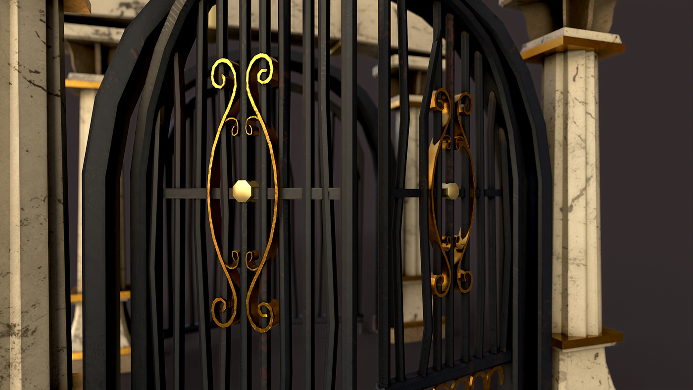 gates 3dmodel Maya Entrance architecture GameProps props Low Poly 3dmodeling 3dart