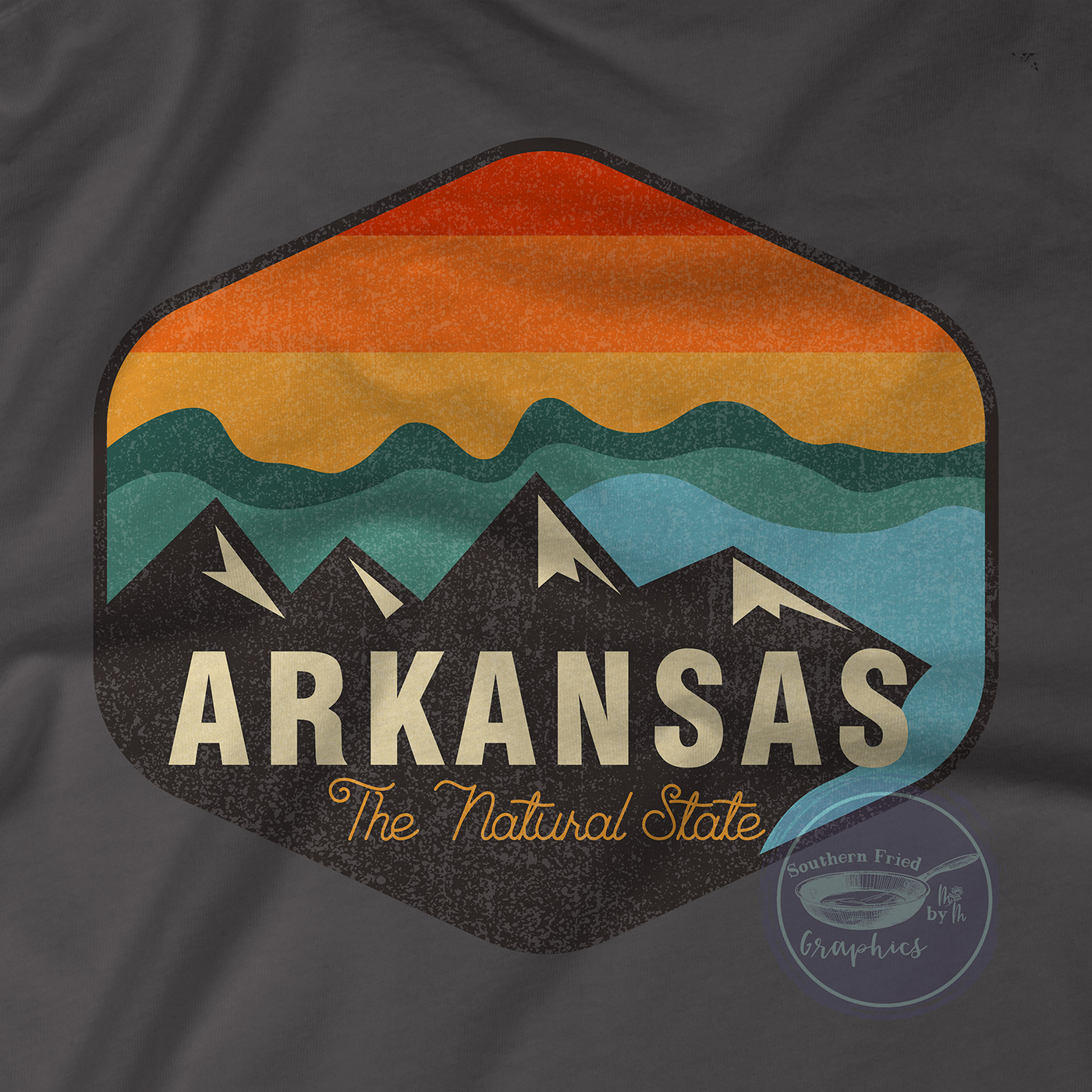 Arkansas badge camping Illustrator outdoors patch Pen tool state vector wildernes