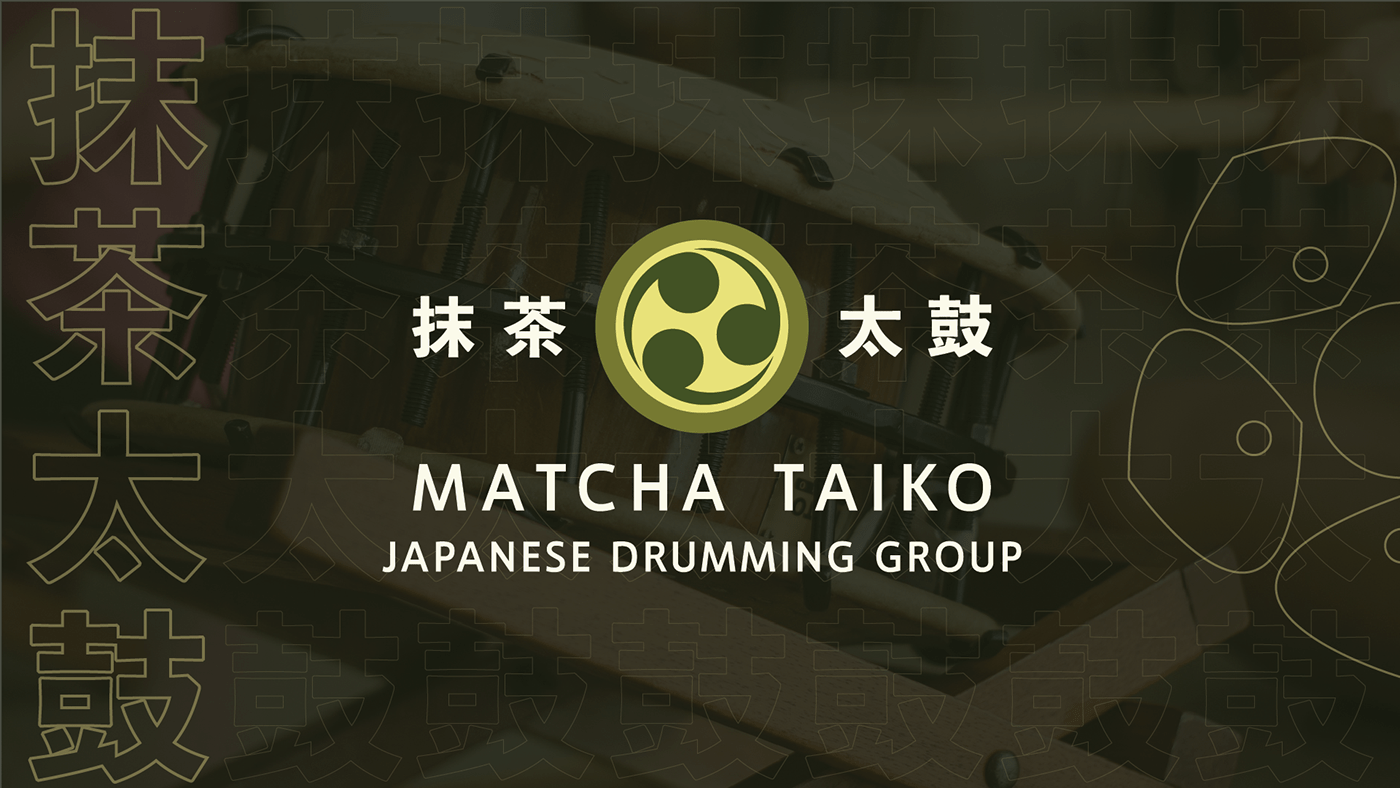 The cover for the branding and styling guide of Matcha Taiko Drumming Group