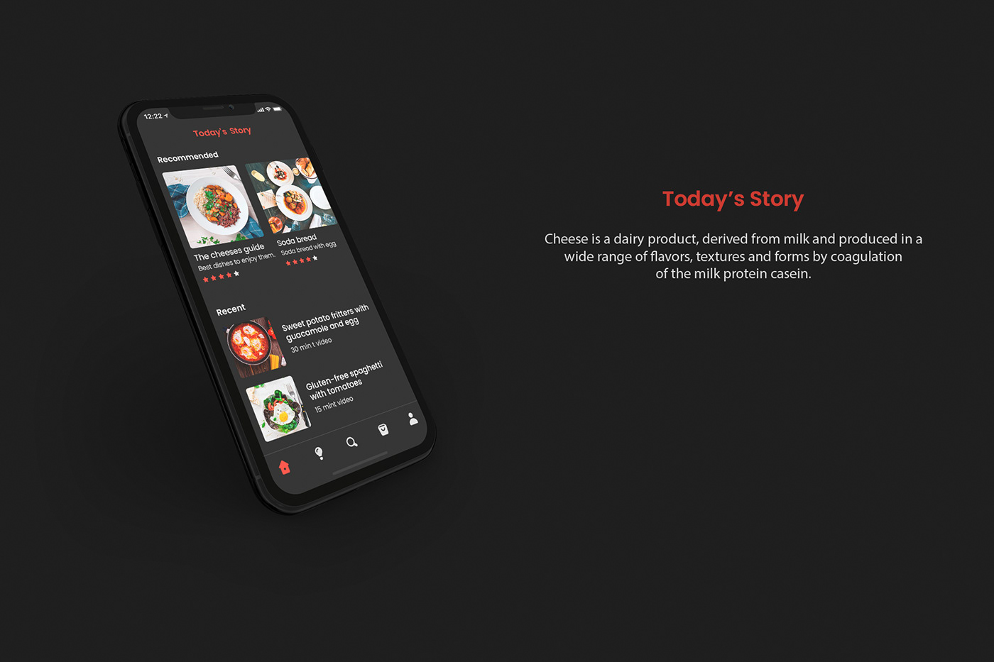 apple creative dark design iphone mobile presentation UI ux