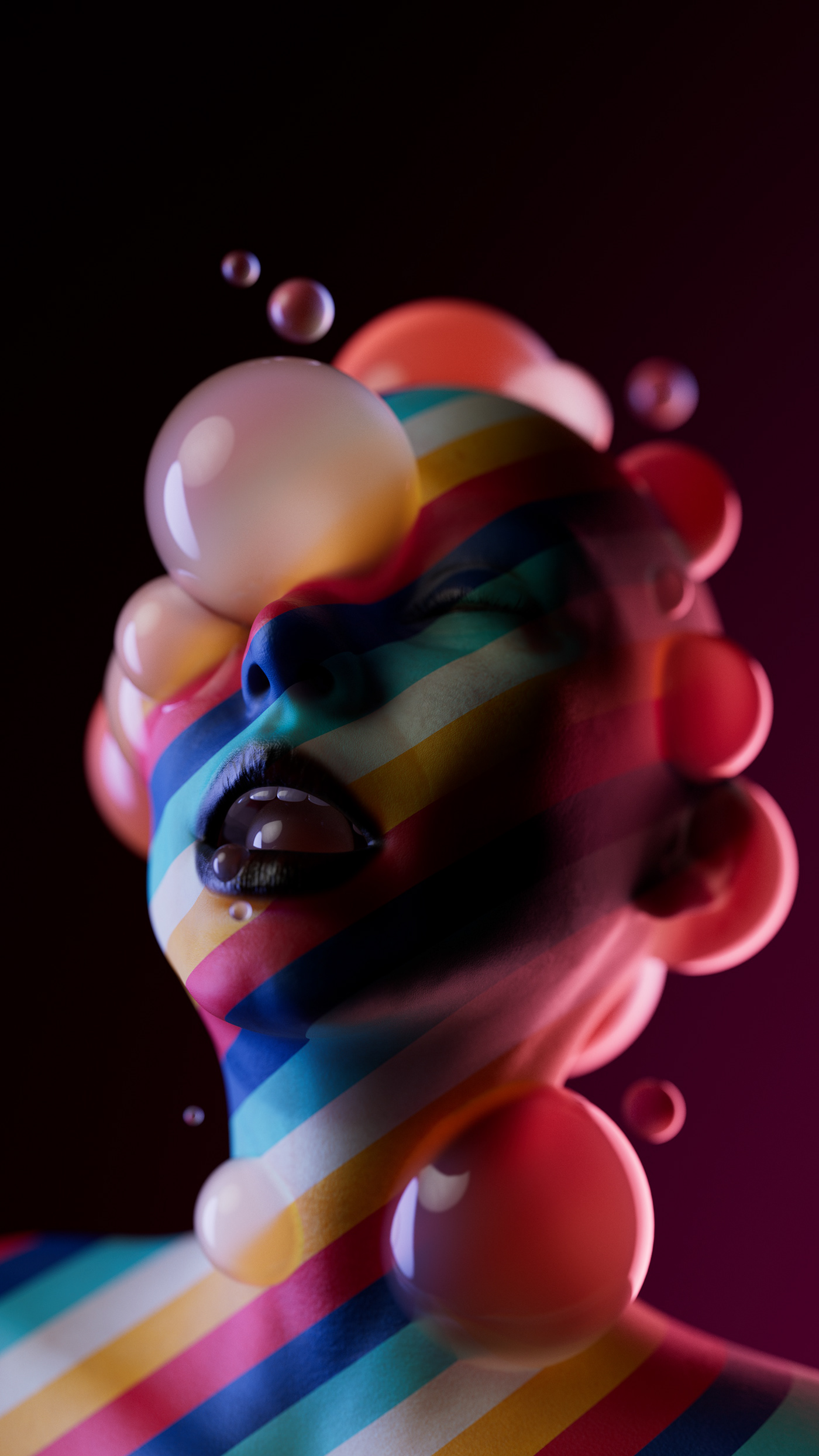 3D bald Digital Art  head human nft nft art portrait woman women
