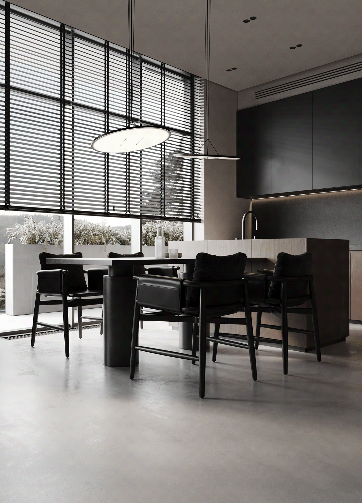 3D 3ds max architecture corona render  interior design  kitchen living room Minimalism Render visualization