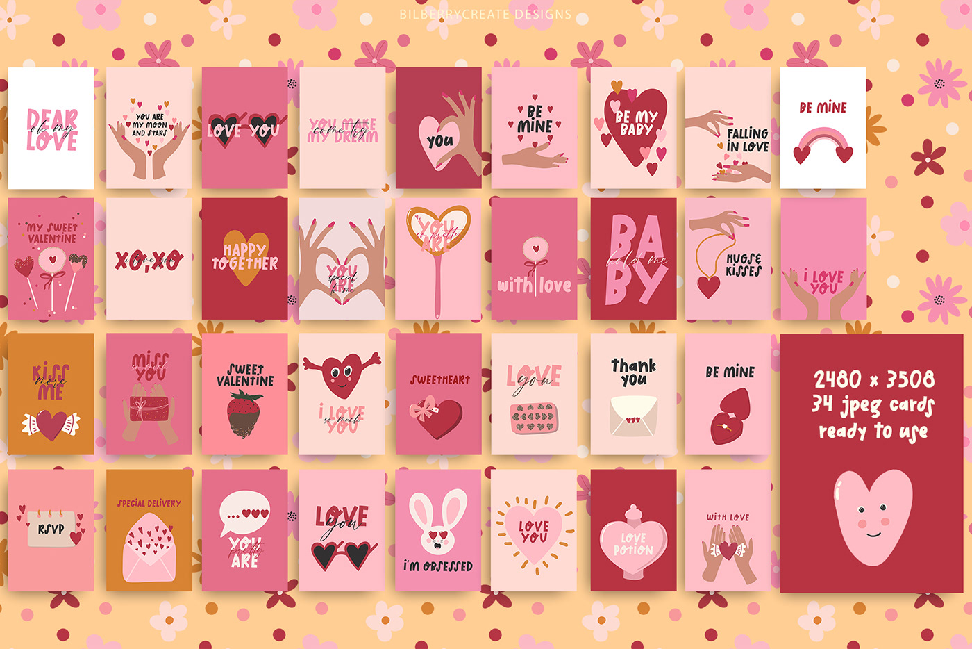 cards clipart DIY greeting card kit Love poster set valentine day valentine day cards