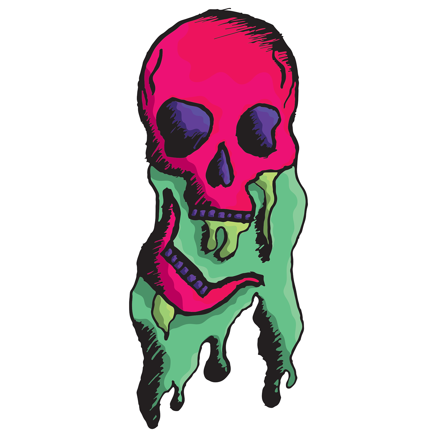 ink neon skull