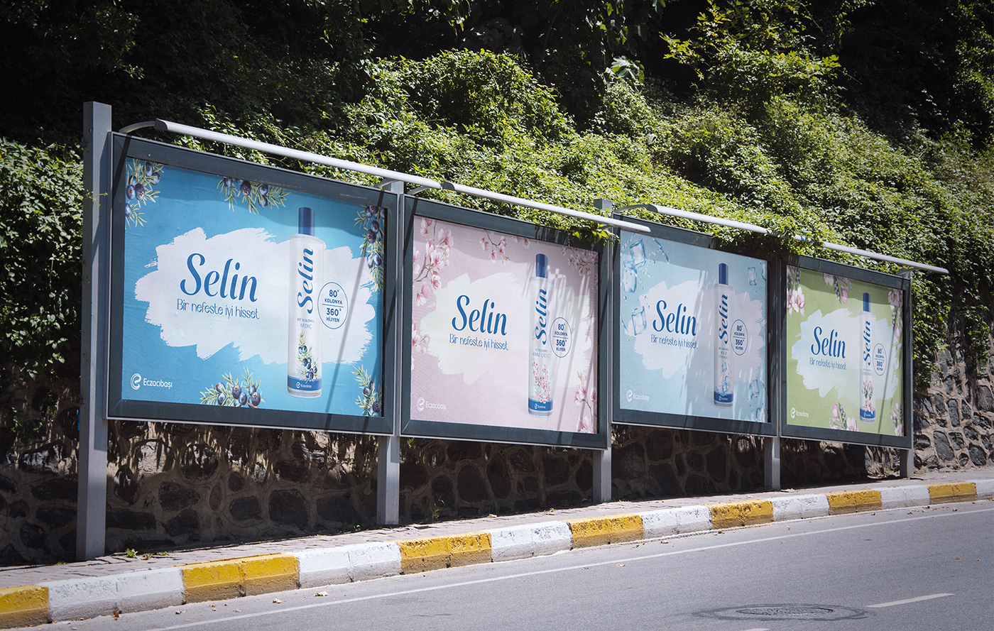 3d outdoor Advertising  campaign cologne commercial kolonya print selin tvc