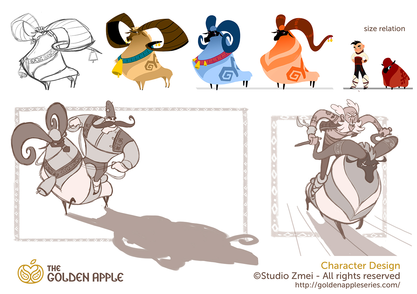 the golden apple Character design Poses