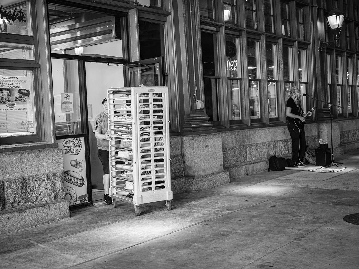 philadelphia museum of art people street photography black and white monochrome Moody Cityscape rocky steps reading market