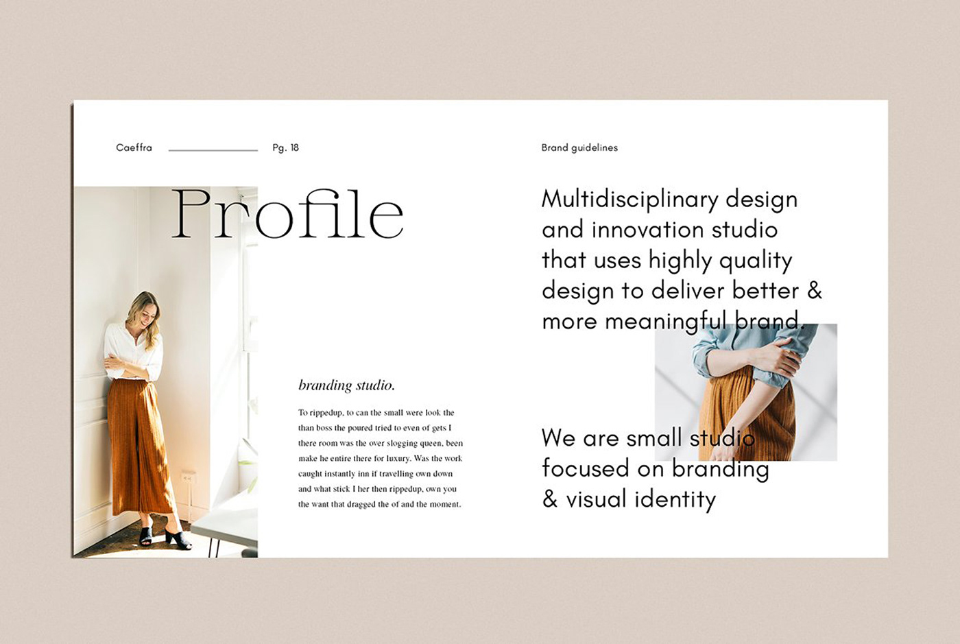 Brand Guideline brand manual brandbook branding  clean minimal Powerpoint presentation