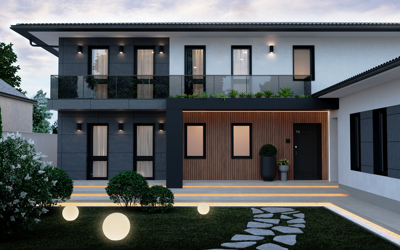 architecture Render visualization 3ds max corona exterior archviz house Facade design 3D