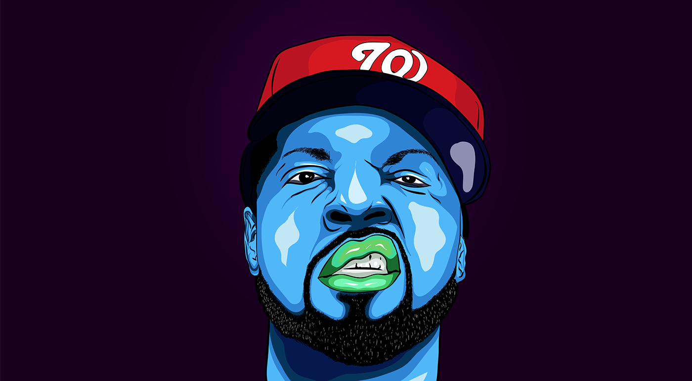 graphic design  illustrations art work painting   lineart cartoon Ice - Cube