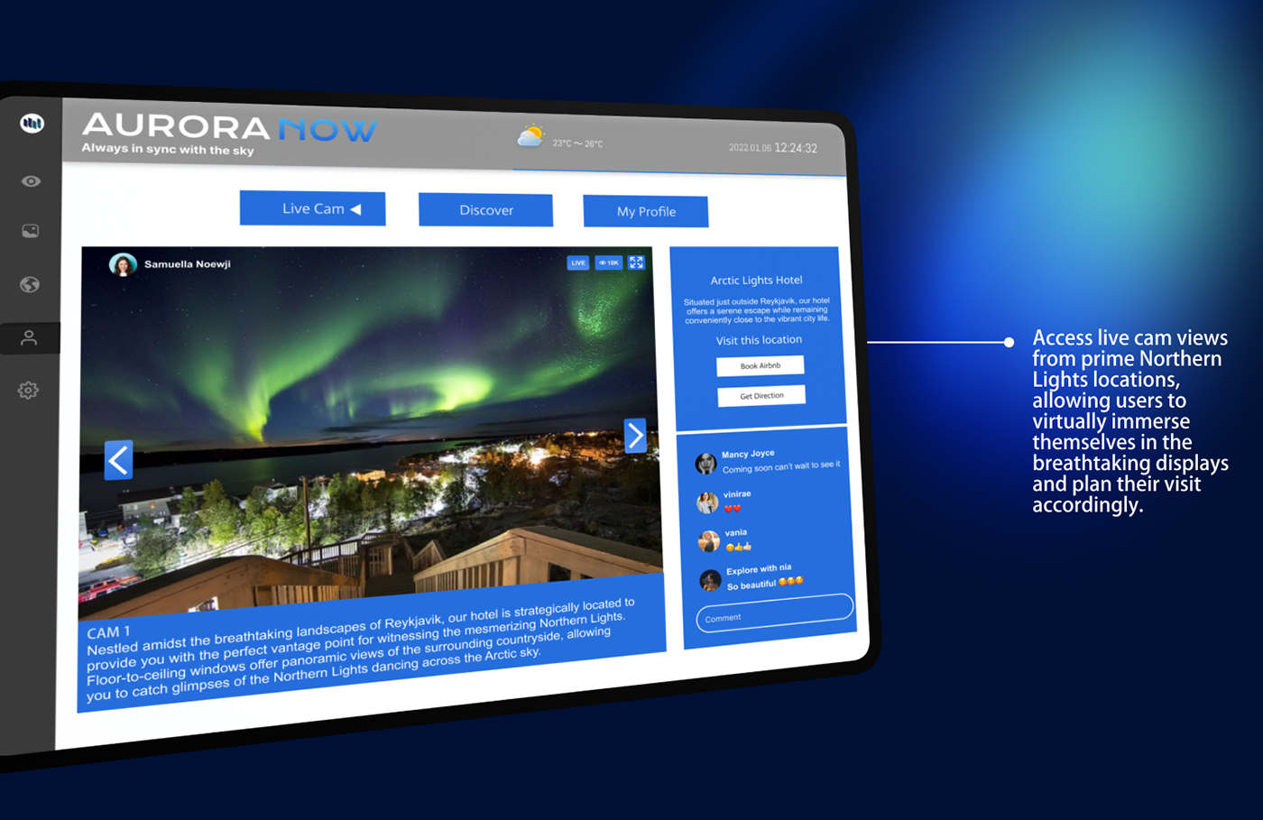 UI ux Aurora Borealis aurora weather spline 3D UserInterface UI/UX Mobile app