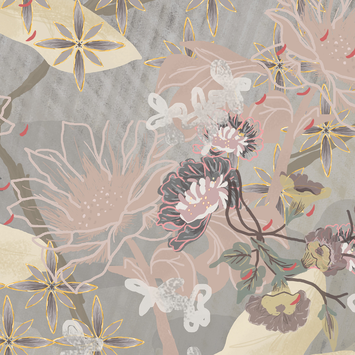 ILLUSTRATION  motifs pattern scarf surfacedesign textile