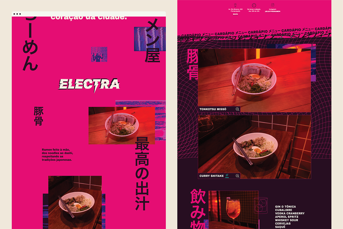 Logotype ramen branding  Website japanese restaurant bar graphic stationary