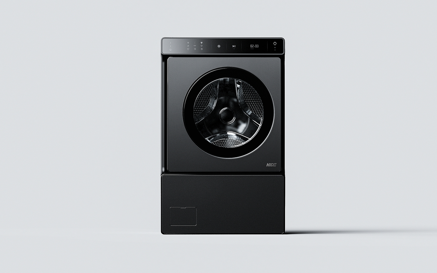 black compact detail hide Interior push washer Washing machine