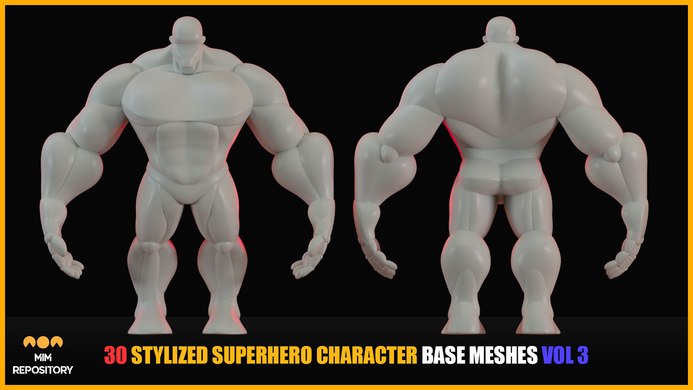 3D anatomy Character design  character modeling fanart human Sculpt stylized SuperHero