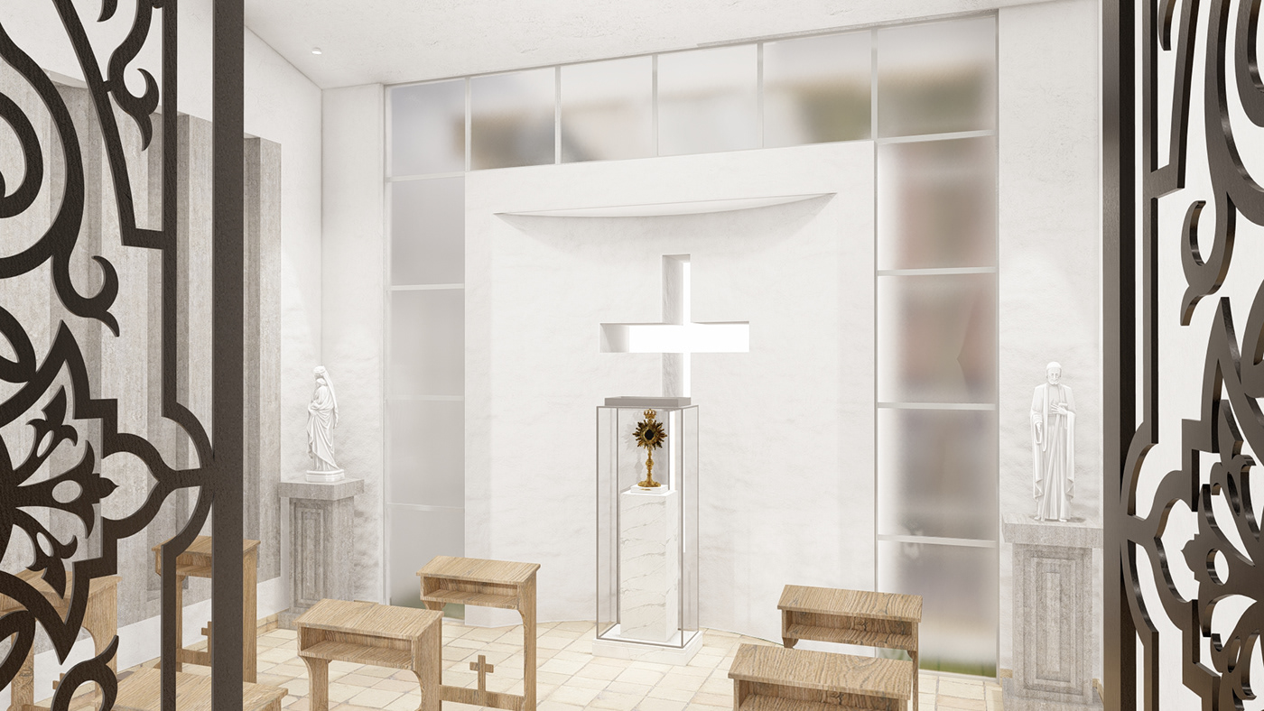 chapel Iglesia architecture visualization Render archviz exterior CGI 3D