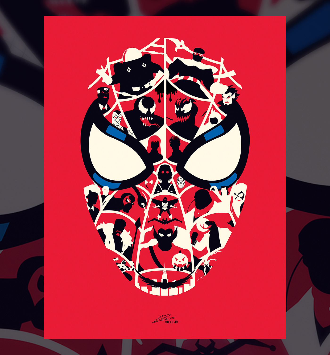 Character design  Digital Art  digital illustration ILLUSTRATION  key art marvel movie poster portrait spider-man vector