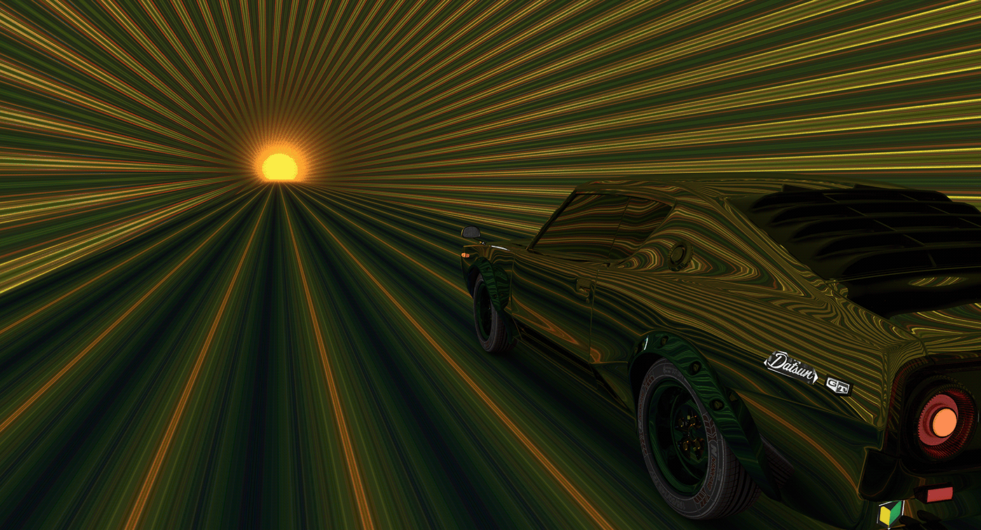 Space  car galaxy c4d 3D Render motiongraphic Scifi race Auto