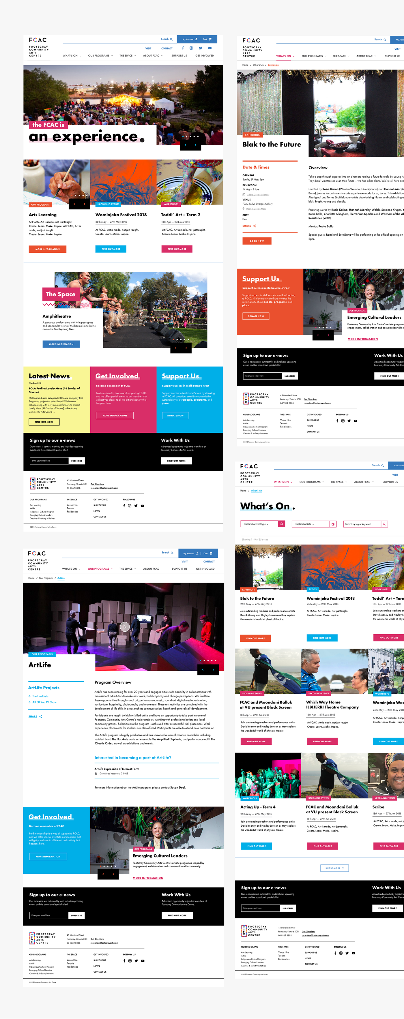 UI ux Responsive Website Arts Centre arts center mobile responsive website design system