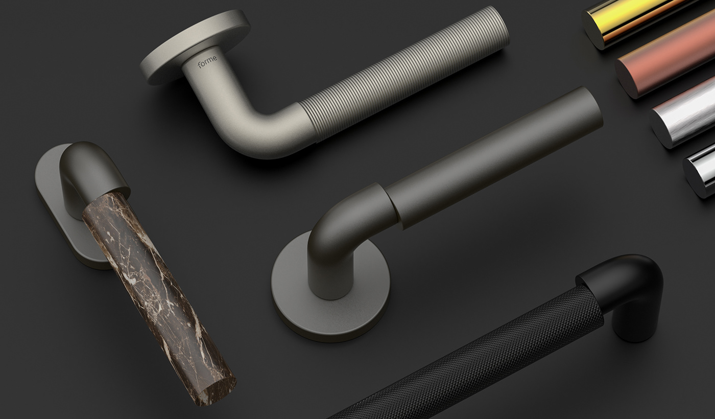 design handle product product design  3D door family furniture industrial design  Render