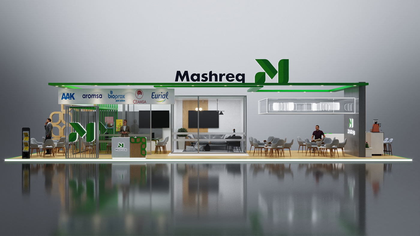 3d design booth exhibit Exhibition Design  foodexhibition Mashreq